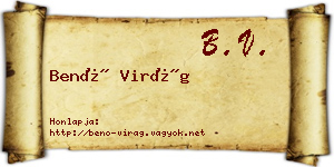 Benő Virág névjegykártya